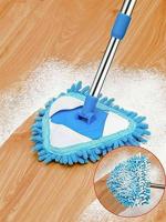 BARARIA Rotatable Triangle Mop with Long Handle, Microfiber Flat Floor mop Rotatable Cleaning Brush
