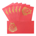 Alvika - Pack of 25 Matellic Wine-Red Colourful Designer Shagun Lifafa/Money Gift Envelope with Golden Ganesha for Gifting Money on Wedding, Birthday & Any Other Occasion