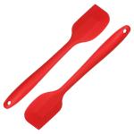 Kuber Industries Silicone Spatula|Baking Spoon for Non Stick Cookware|Heat Resistant Cake Spatula,8 Inch,Pack of 2 (Red)