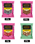 BLK Foods 450g Exotic Whole Spice combo | Long Pepper 200g, Star Aniseed 100g, Nutmeg 100g & Mace 50g
