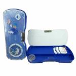 WISHKEY Dual Magnetic Pencil Box with 2 Compartments & Inbuilt Sharpener for Kids