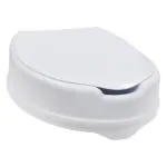 EASYCARE Toilet Seat with Extra Wide Opening - Toilet Commode Raiser with Lid - Safe Lock Adds 4