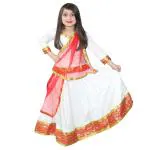 Kaku Fancy Dresses Kathak Dance Costume Lehenga for Kids/Ethnic Indian Kathak Dance Dress for Girls - 7-8 Years