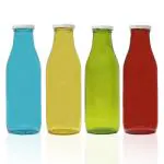 pb PapyrusBolsys KV Glass Bottles, 1 ltr, Set of 4, Multicolor
