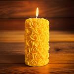 SS Enterprise Rose Flower Shape Candle for Home Decor | Romantic Fragrance Candles | Smoke-Free Pillar Candle | Romantic Night (Pack of 1, Yellow)