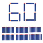 Toy Cloud 60 Pcs Soft Foam Darts Bullets for Nerf Dart Gun Refill Pack