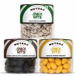 Nutraj Snackrite All Things Sweet Dry Fruit Flavoured Kala Khatta Raisins 100g, Dark Chocolate Almond 100g, Mango Raisins 100g
