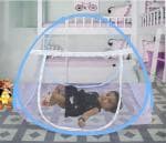 STYLES CLOSET (3.5 X 3.5 feet) BABY SINGLE ENTRY WHITE SKY BLUE POLYESTER MOSQUITO NET