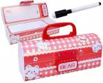 Toyshine Pencil Box with Code Lock Pen Case, Secret Compartment Pencil Box - Red