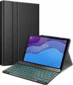ProElite Keyboard case for Lenovo Tab M10 HD 2nd Gen TB-X306X / Smart Tab M10 HD 2nd Gen TB-X306F, Magnetic Detachable Wireless Bluetooth Keyboard Built-in 7-Colors Backlit, Black