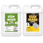 Flisko Dishwash Liquid Green 5L And Yellow 5L Best ever Clean & Shine | World's #1 Recommended