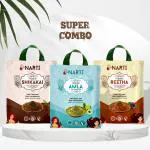 NARTI Organic Amla Reetha Shikakai Powder For Hair Care | remove dandruff (200gm each) | (600 g)