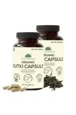 Saptamveda Organic Kutki Liver Support and Detox 120 Veg Capsules 500mg Each (Pack of 2)