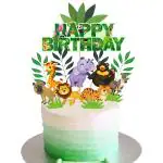 Zyozique Jungle Birthday Party Supplies 1 Set Jungle Cake Topper