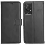 Orosky Samsung A52s Flip Cover Case | Hand Stitched | Shockpooof | Wallet Style Leather Flip Back Cover for Samsung Galaxy A52s (Black)