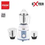 PRIDE Exter 750W Mixer Grinder With 3 Jars, Light Blue & White | 1 Year Warranty |