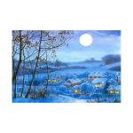 SHASWAT ART Beautiful Natural Scenery Painting Sparkle Coated Self Adhesive Wallpaper Without Frame Digital Reprint 24 inch x 36 inch Painting