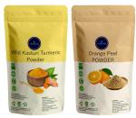 VEDICINE Pure Wild Kasturi Turmeric Powder, Orange Peel Powder for Face And Skin Care (100gmx2)