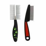 PAWWFECT - YOU LOVE, WE PAMPER-Dog Comb Combo of Red Double Sided Comb and Blue Flea Comb for all Dogs, Puppies, Cats & Kitten. Incomplete