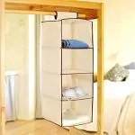PINDIA Fancy & Foldable 4 Layer Cream Hanging Storage Wardrobe ALMIRAH