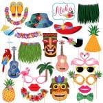 Zyozique Luau Party Photo Booth Props, Beach Pool Party Favors Props - (Pack of 25)