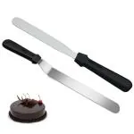 Lieveeb Black Straight And Angular Stainless Steel Pallet Knife (Pack Of 2)