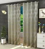 FRESH FROM LOOM Curtains for Door 7 Feet Long | Latest Big Window Curtain Premium Polyester Weaved Parda | Latest Modern Parde for Living Room Bedroom | Home Office Jacquard Screens (Green, 2pc)