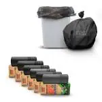 Good2Go Compostable Biodegradable Eco Friendly Garbage Bags/Dustbin Bag/Trash Bag with Leak Resistant - Black Color CPCB certified 19x21Inch Pack of 6 Rolls (90 Bags)