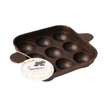 Aarogyam Cast Iron Paniyaram Pan, 9 Cavity, Induction bottom, Pre Seasoned, Appe Maker / Kuzhi Paniyaram Pan