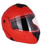 Sage Square ZX (ISI Certified ) Full Face Flip Up Helmet with Clear Visor, (XL, Red)