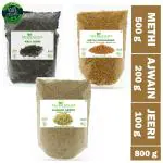 Shudh Online Methi 500g, Ajwain 200g, Kali Jeeri 100g Seed Combo (Fenugreek, Carom, Jiri Cumin)