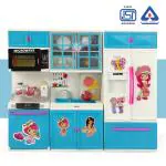 NHR Diamond Plastic Kitchen Set for Kids and Girls Big Cooking Set With movable drawers Play Toys 4 Door Station Kitchen Set, Pretend Playset for kids and girls