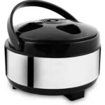 TUWEL Stainless Steel Casserole for Roti & Meal with Lockable Cap| 1200 ml Casserole for Kitchen|Insulated Chapati Box | Hot Pot Box for Kitchen |Ideal for Chapati,Black