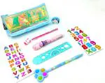 POKSI Combo Stationery Art Plastic Pencil Box l Set of 8 Multicolor