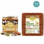 Dhampur Green Tea Combo pack | Gur Masala Chai with Organic Jaggery & Gur Saunf Rusk | Pack of 2