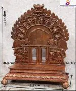 SEARCHERS PARADISE Copper Idols of god Dasavadhara Prabhavali, 7.2 inches,1.1 Kg, Patina Antique Finish, Pack of 1 Piece