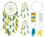 DULI Do It Yourself (DIY) Dreamcatcher Kit for Make Your Own Dreamcatcher Kit (Small Yellow-Skyblue)