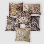 TH Tasseled Home Store Golden, Bronze Gold Collection Faux Silk and Crushed Velvet Cushion Covers (16 x 16 inch) pack of 6