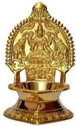 T-KA108 Brass Laxmi Shape Diya Kamakshi Dipak Kanchipuram Oil Lamp Brass Table Diya  (Height: 3.5 inch)