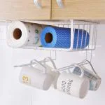 KARTUNBOX Over&Under Household Metal Shelf Hanging Storage Cabinet Basket for Organizing Kitchen Bathroom Office Cabinets Cupboards Shelves, Brown