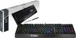 Msi Vigor Gk20 Us Backlit Rgb Wired Dedicated Hotkeys Anti-Ghosting Water Resistant Gaming Keyboard Black