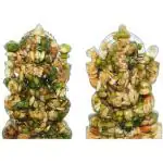 Sri Maruthi Enterprises Handmade Navadhanya Lakshmi Ganesh Idols for Pooja and Home - (10 x 7 x 2 CM, Green)