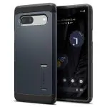 Spigen Tough Armor Back Cover Case Compatible with Google Pixel 7a (TPU + Poly Carbonate | Metal Slate)