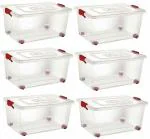 Nakoda Multipurpose Plastic Storage Container Box 54000ml Toy Box (Transparent / Pack of 6)