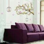 JAAMSO ROYALS Purple Tree Leaves Peel and Stick Wall Sticker For Home Décor (60 CM x 90 CM)