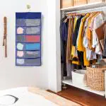 COZIECLOS Dual-sided Wall Door Hanging Undergarments Organizer With 30 (12+18) Mesh Pocket Wardrobe Organizer For Clothes For Bra Underwear Underpants Socks (78 X 40cm) (Blue Color)