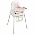 Sunbaby Pink Mealtime 3 In 1 Baby High Chair With Feeding Tray And Safety Protection Belt