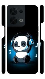 YAPZONE | Panda Music Black | Designer Printed Hard Back Cover for Oppo Reno 8 5G Premium & Attractive Case for Your Smartphone