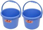 Aadb Plastic Corp. Unbreakable Plastic Bucket 5 litres (Blue) - Set of 2