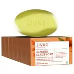 JIVA Almond Scrub Soap - Natural Exfoliator For Skin - 100 g Each - Pack of 7 (7 x 100 g)